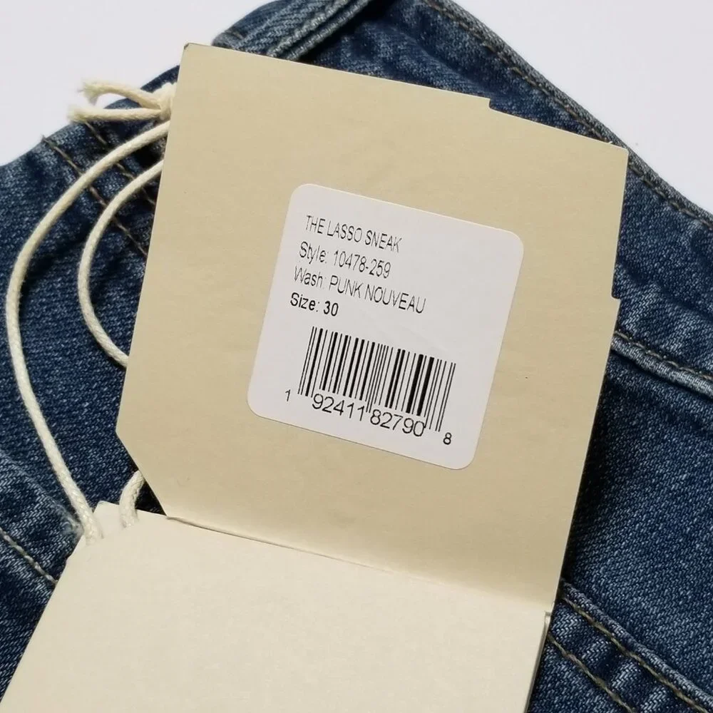 NWT Mother The Lasso Sneak High Rise Wide Leg Jeans, Punk Nouveau Size 30 $278 - Picture 15 of 16